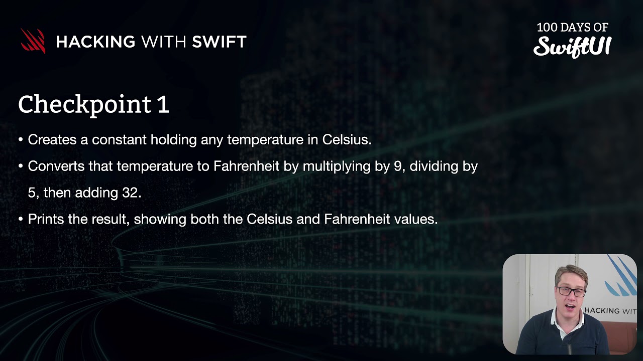 Checkpoint 1 &ndash; Swift for Complete Beginners