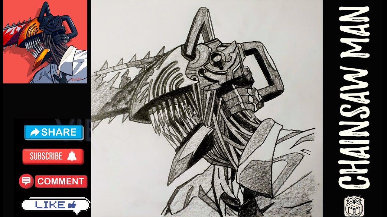 Drawing Chainsaw Man | Anime Chainsaw Man Art & Pencil drawing Tutorial