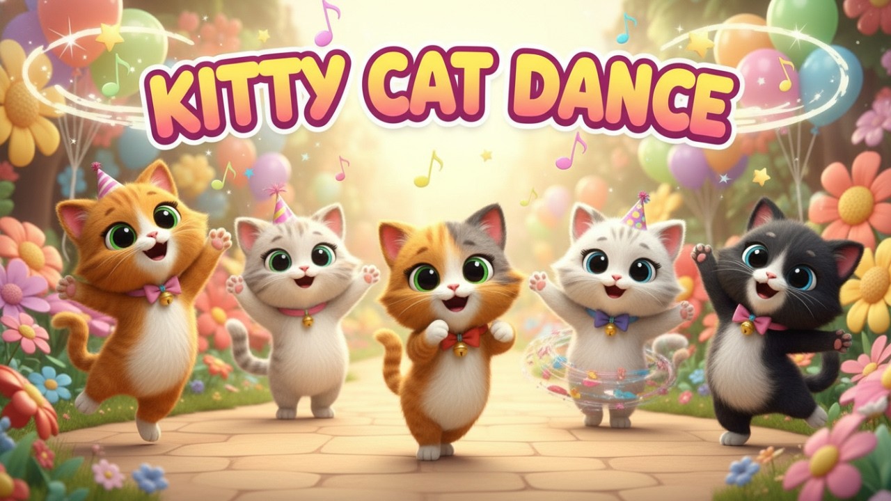 Kitty Cat Dance Collection 🐱💃 | 5 Fun Cat Songs for Kids | Nursery Rhymes