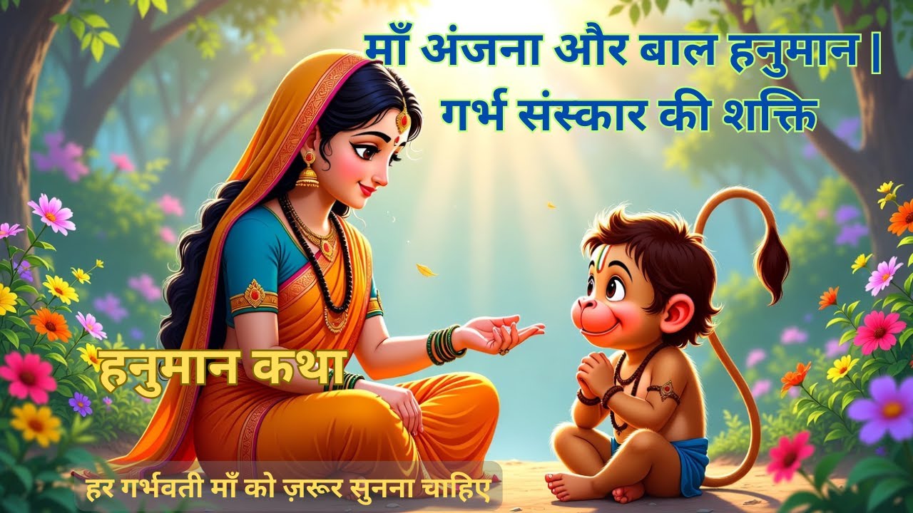 माँ अंजना और बाल हनुमान | बाल हनुमान जन्म कथा | गर्भ संस्कार का प्रभाव | 