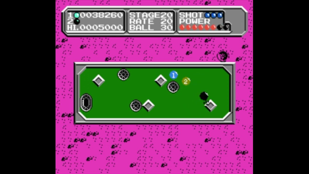 Dendy (Famicom,Nintendo,Nes) 8-bit Lunar Pool / Лунный Бассейн Stage 11-20 Прохождение