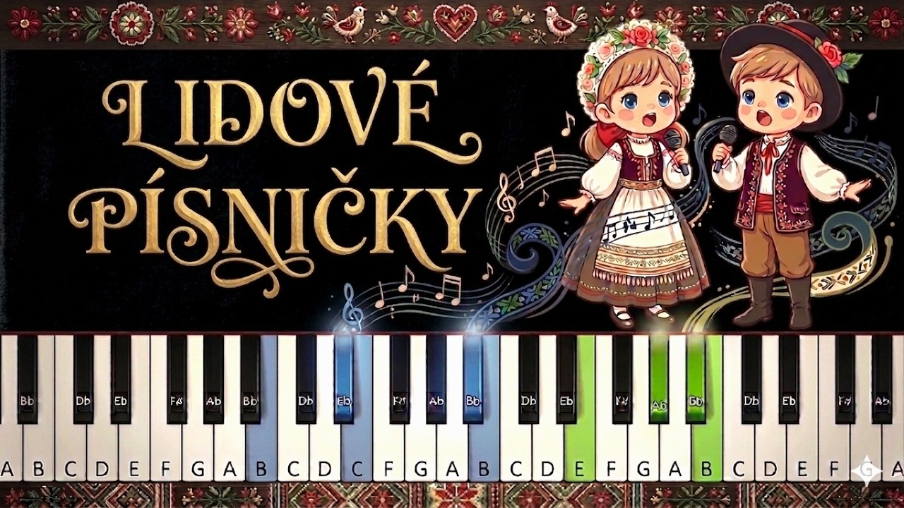 Nejlepší české lidovky - mix lidových písniček (piano tutorial | klavír | akordy | české písničky)