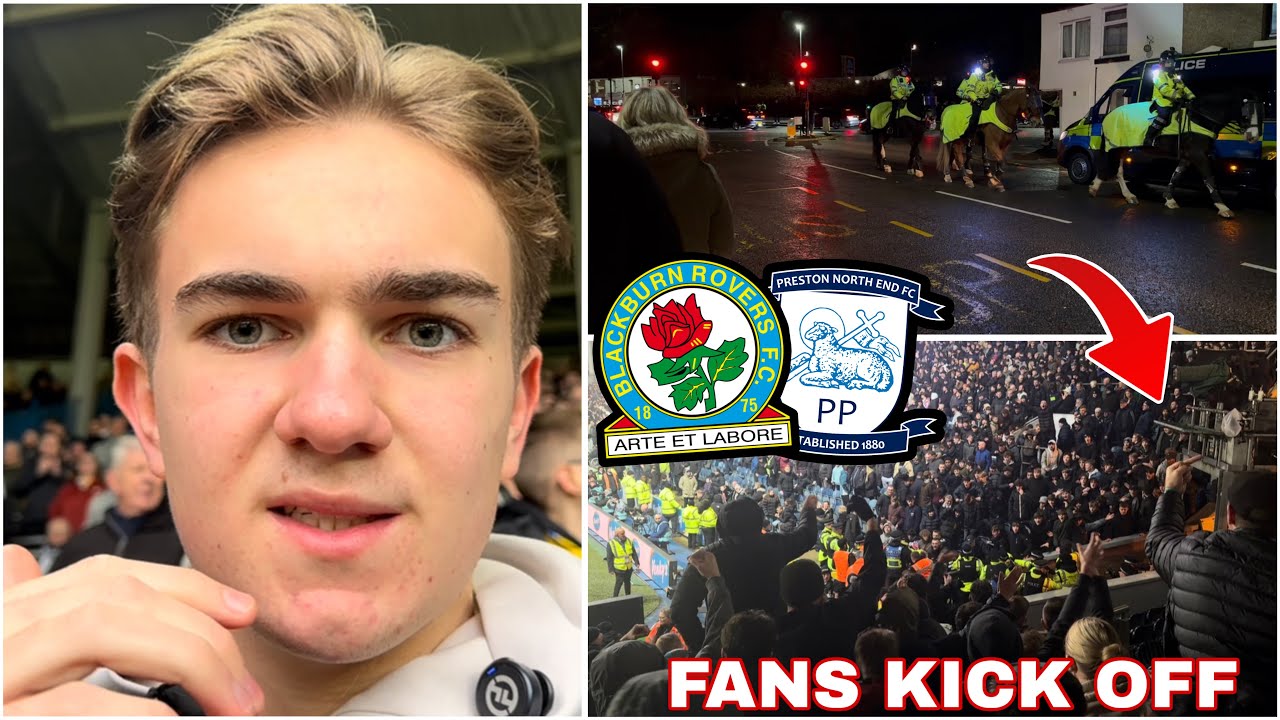 FAN FIGHTS, BOTTLES THROWN & LAST MINUTE CARNAGE ON DERBY DAY! In Blackburn vs Preston 