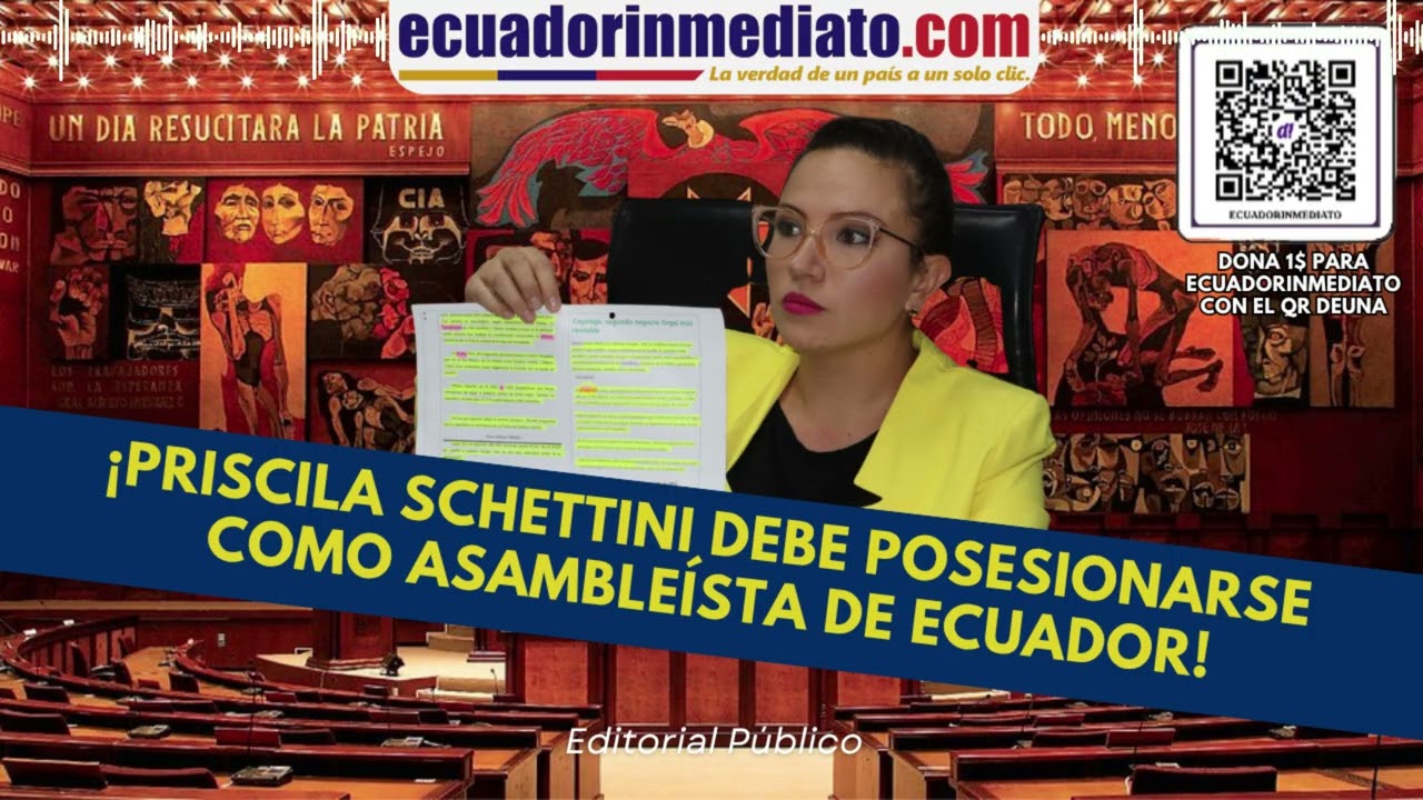 ¡PRISCILA SCHETTINI DEBE POSESIONARSE COMO ASAMBLEÍSTA DE ECUADOR!