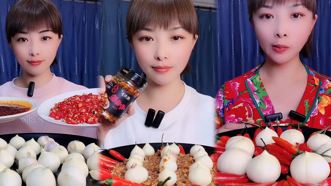 Garlic chili Spicy Food🌶️🌶️| ASMR Mukbang Garlic Chili Crispy eating show *FOOD VIDEOS