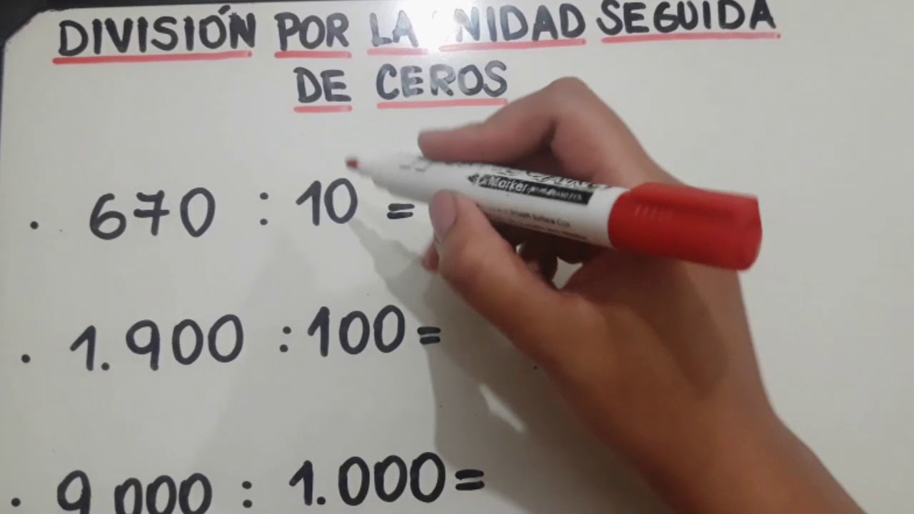 Divisi&oacute;n por la unidad seguida de ceros