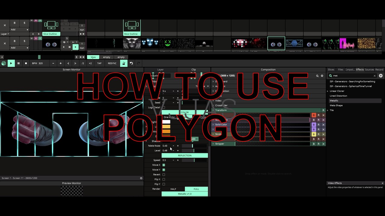 How To Use Polygon In Resolume Arena @Vjjas #chaser #resolumearena #viral #viralvideo #vj
