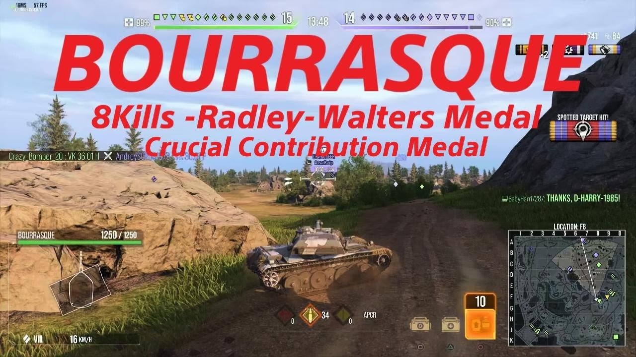 WOT Console - Bourrasque French Tier8 Premium Medium Tank Radley-Walters Medal