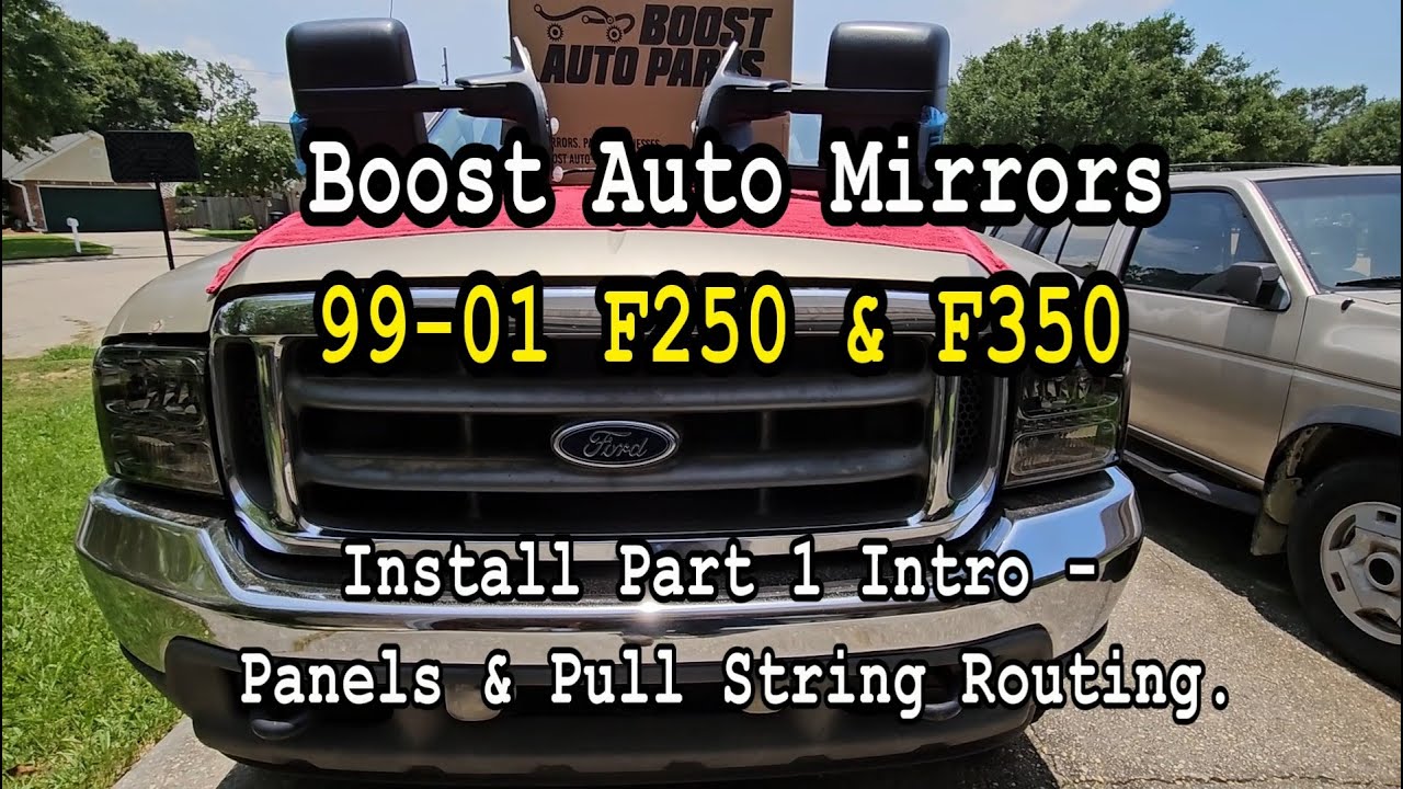 99 01 F350 Boost Auto Mirror Install Part 1 of 3 Panels & Pull String Routing