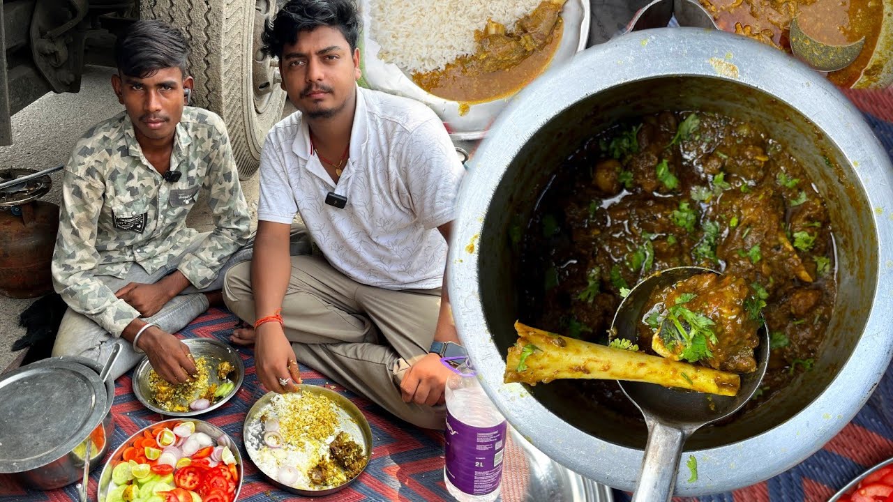 बांग्लादेश जा रहे 2 Truck Driver साहब ने ऐसा बनाया मटन | उंगलियां चाटने लगे सब | Truck Driver life 