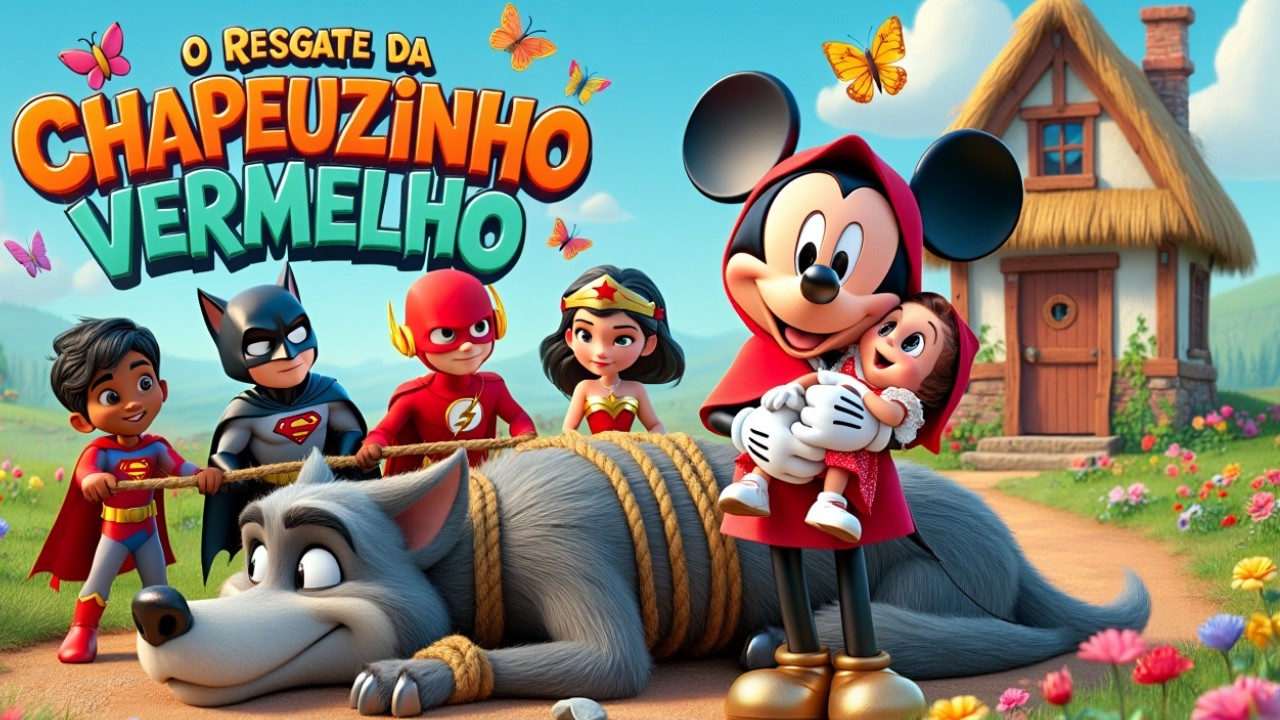 Mickey Mouse MICKEY MOUSE e a LIGA da JUSTIÇA Mirim no RESGATE da chapeuzinho vermelho #aventura