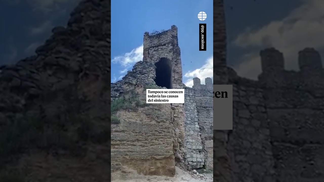 Así se ha derrumbado la torre del castillo de Escalona (Toledo) #escalona