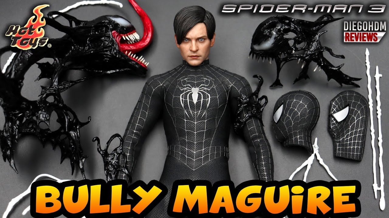 BULLY MAGUIRE Spider-Man Black Suit Tobey Maguire Hot Toys Unboxing e Review