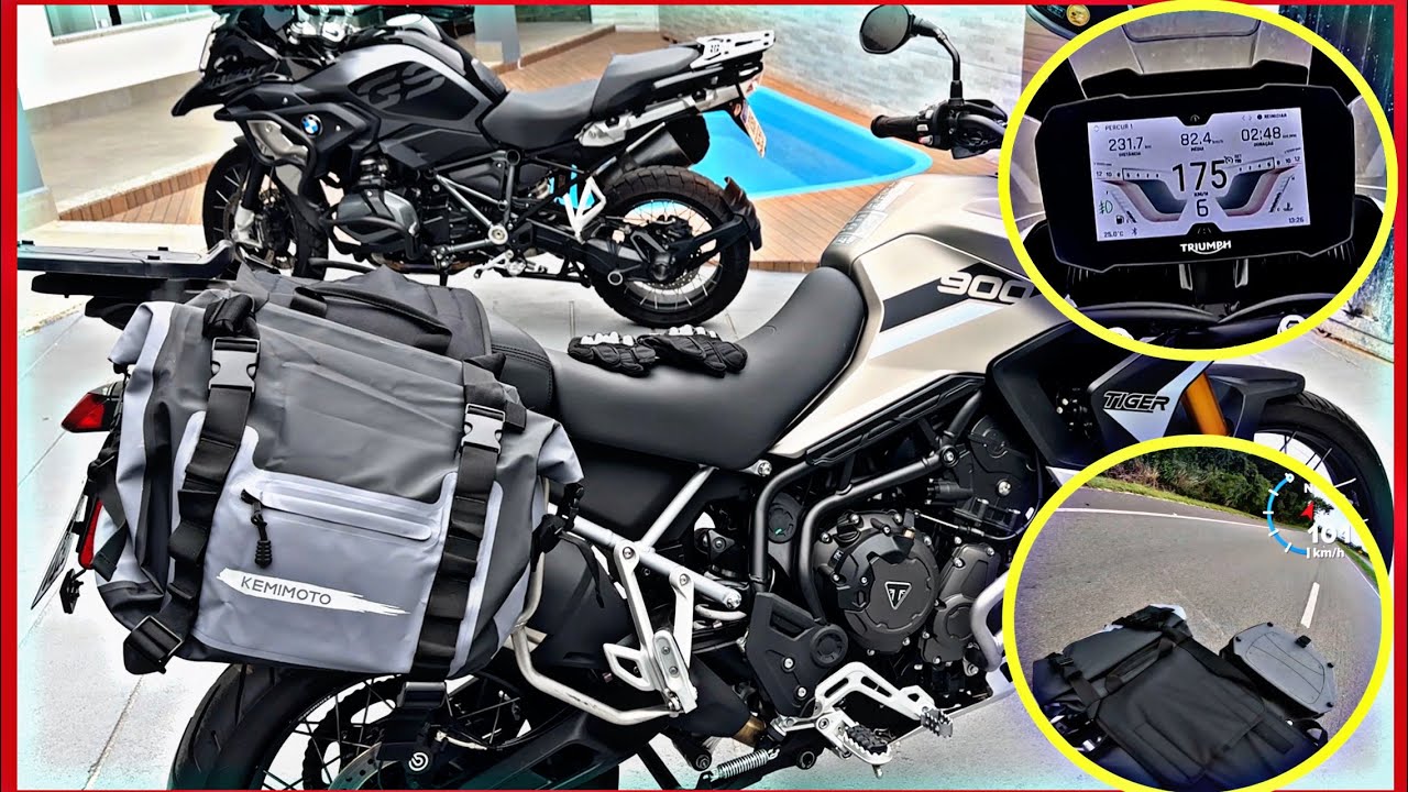 ALFORJES LATERAIS IMPERMEÁVEIS KEMIMOTO/ÓTIMO CUSTO BENEFÍCIO/TESTE NA RODOVIA COM A TIGER 900