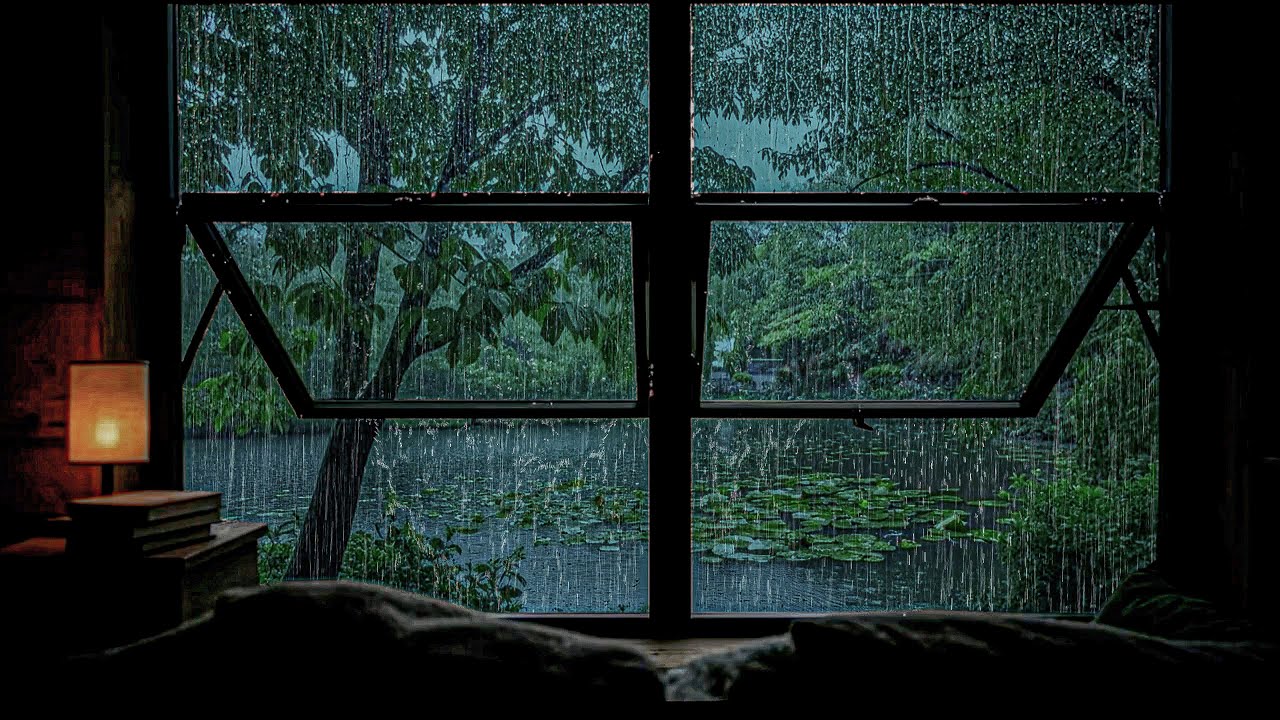 Nature Rain to Sleep Fast | Heavy Rain Through Open Window | ASMR Forest Rain to Reduce Stress