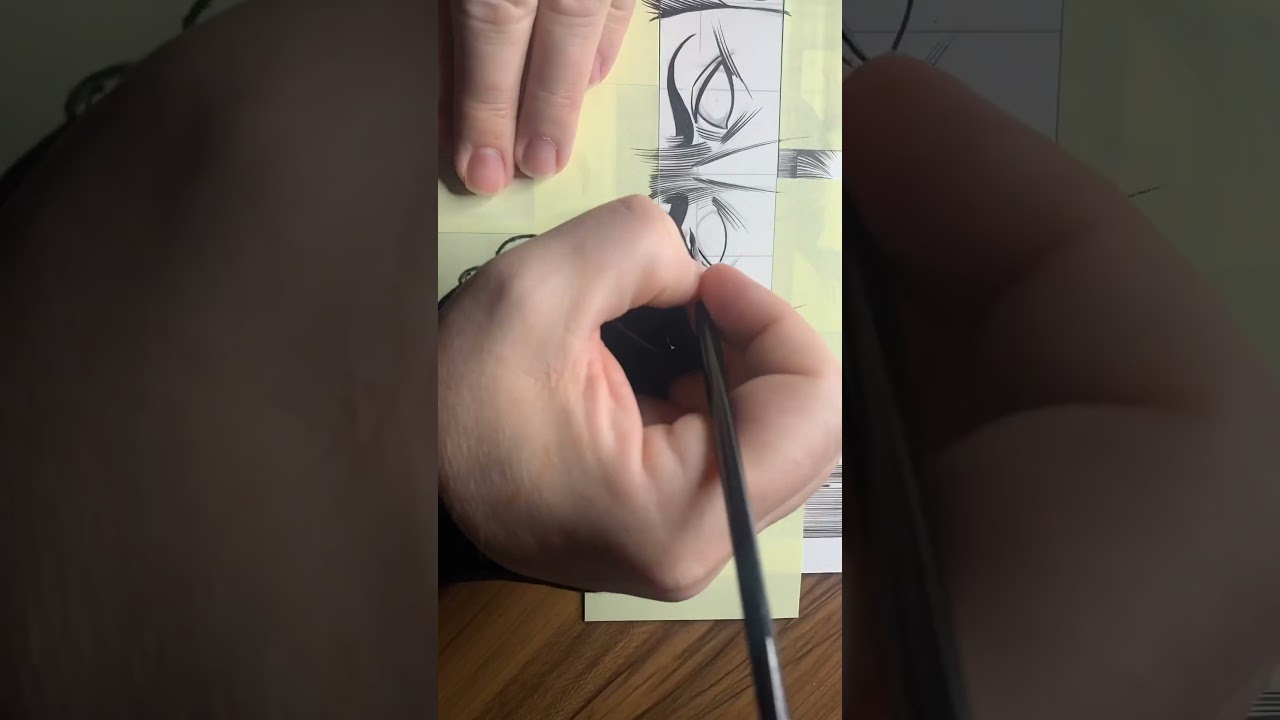 Inking a comic panel #art #diy #comics #drawing #ink #inking #artandcraft #micron #tombow #drybrush