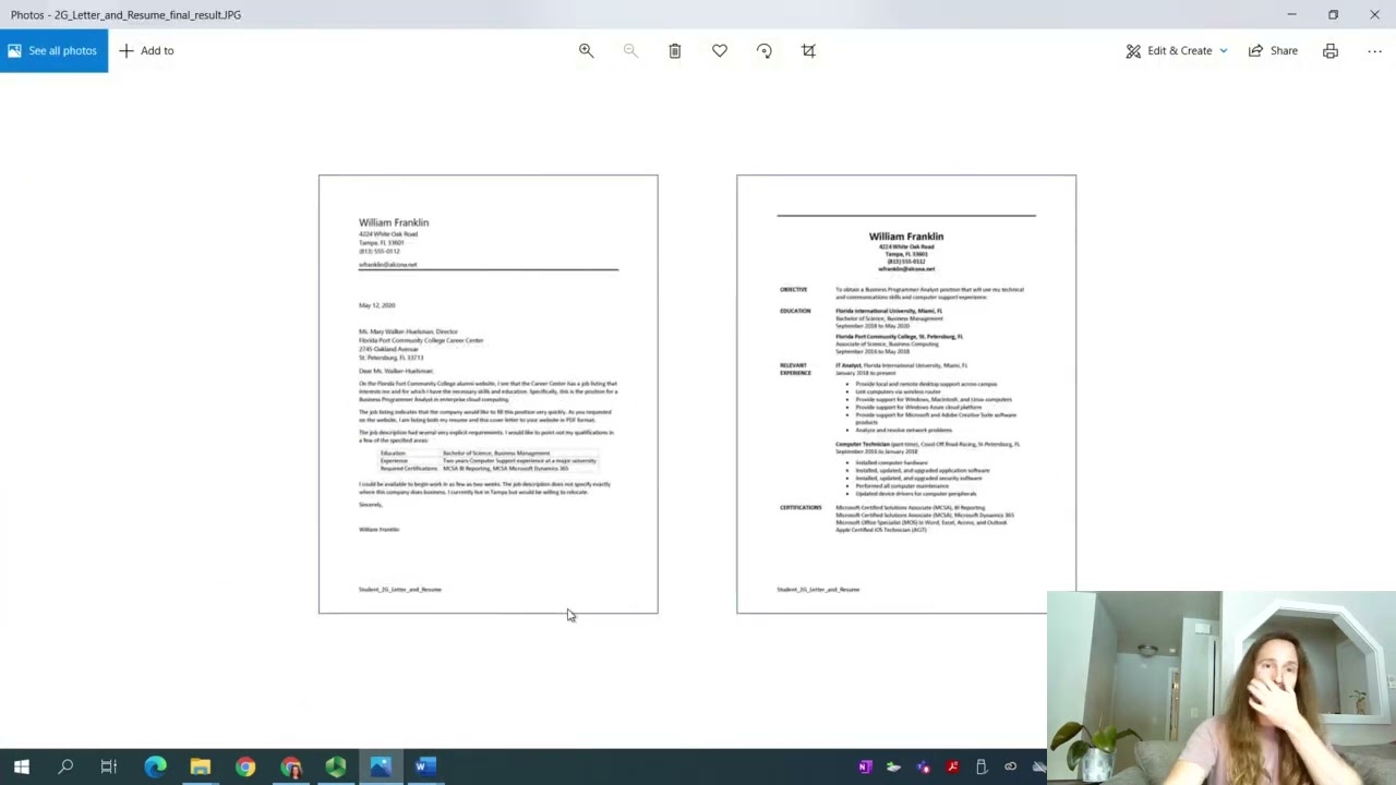 Word 2G Letter and Resume Walkabout with Professor Blowers