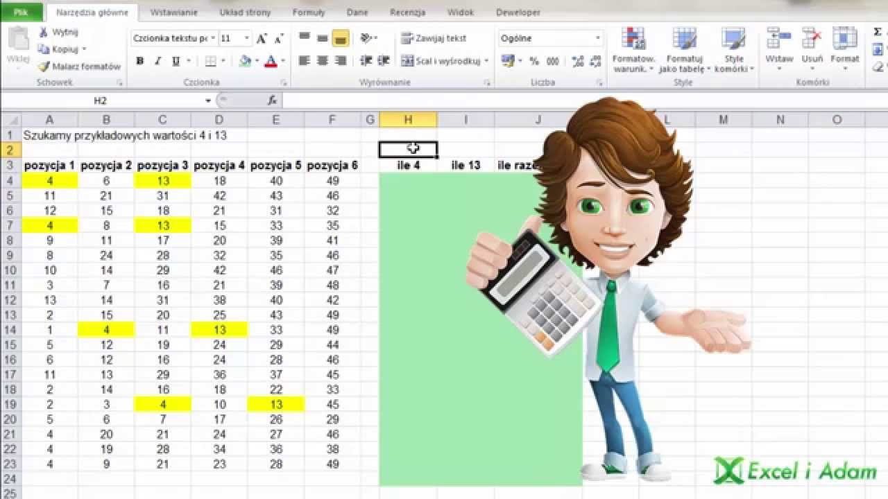 Excel   Analiza lotto ile razy pojawiły się razem liczby LICZ.JEŻELI   porada #253