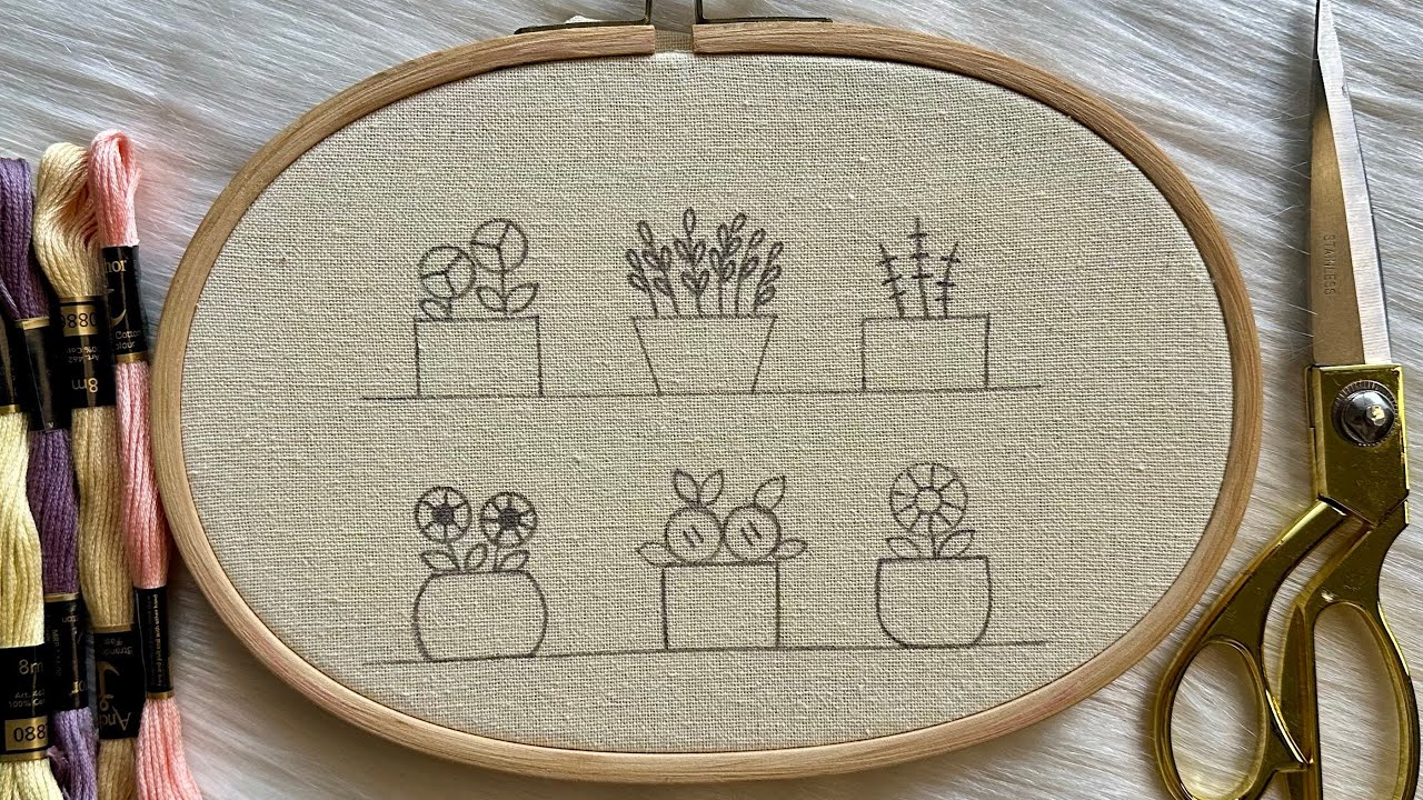 6 VERY EASY FLOWER BASKETS EMBROIDERY!!😍Hand Embroidery Tutorial for Beginners ❤️Gossamer Embroidery