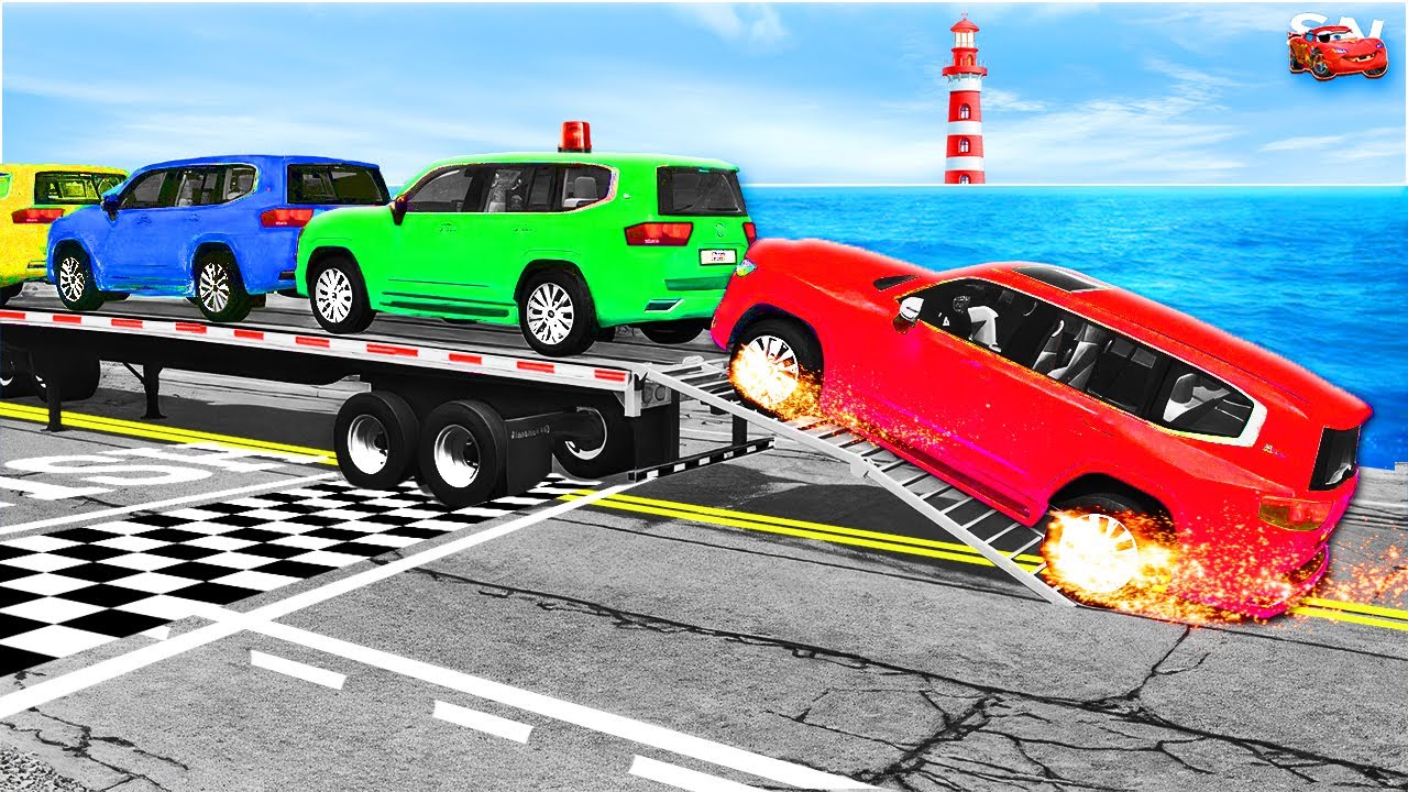 Heavy Cargo Truck vs Reversed Speed Bumps – Funny & Strange Physics Test – BeamNG Drive #4 💥