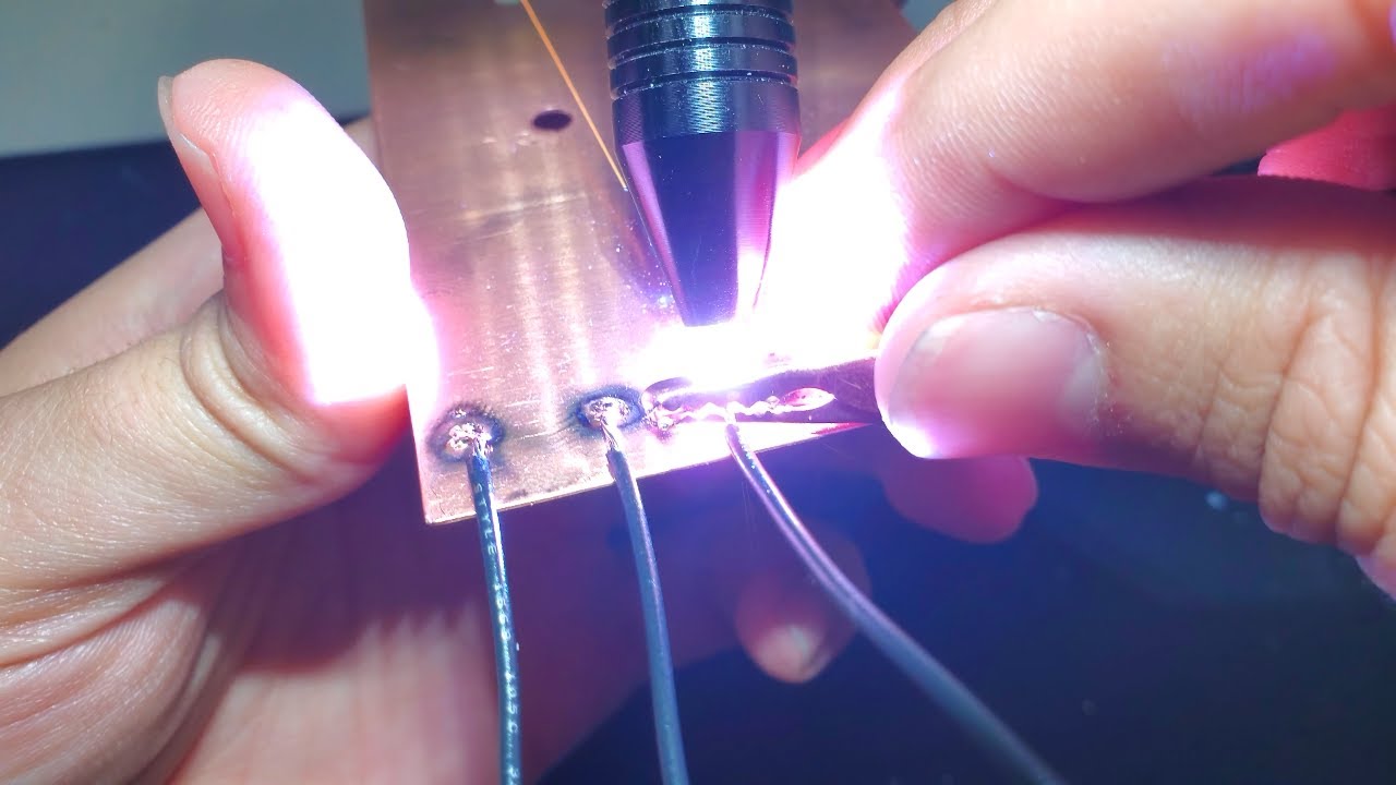 Pulse Arc Welding 22AWG Strained Copper Wire to Copper Busbar