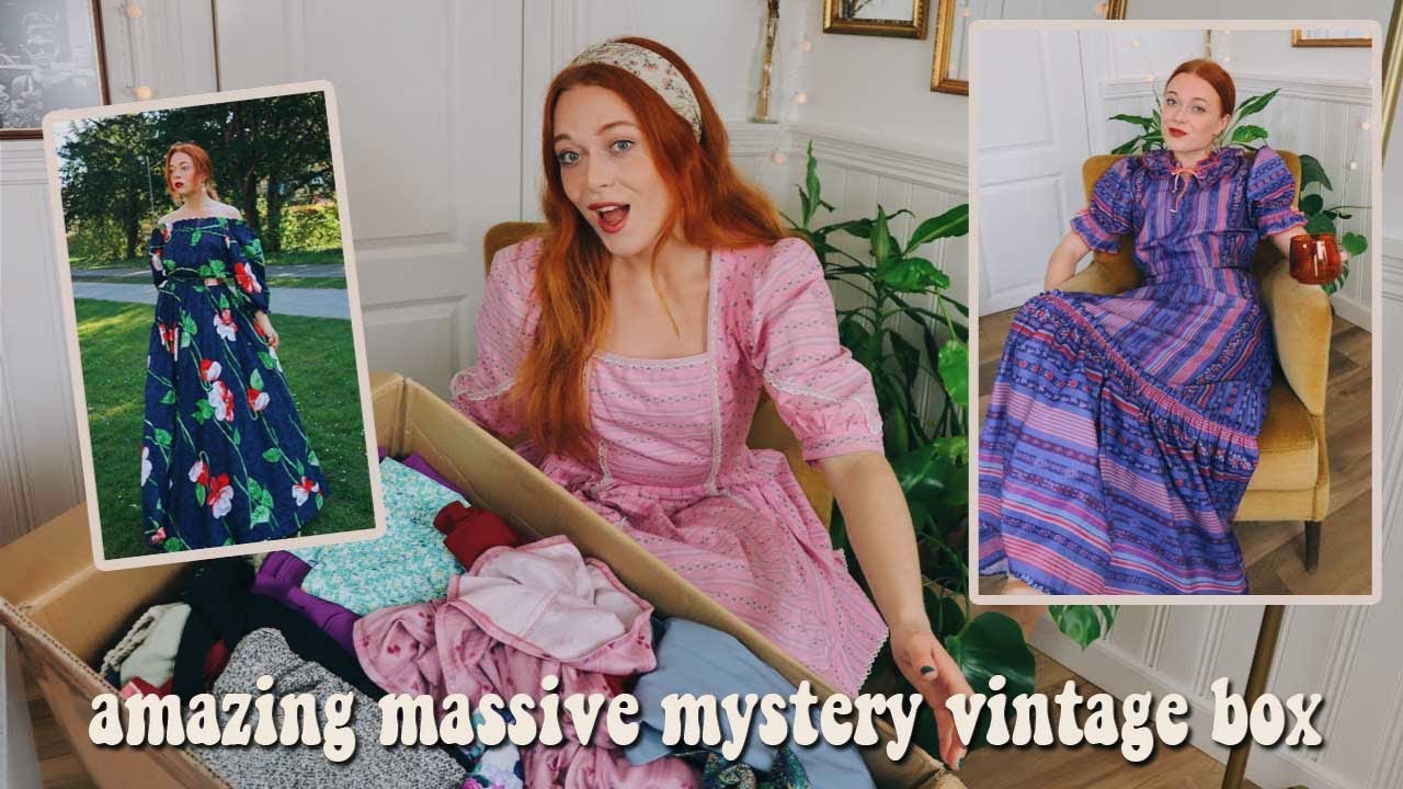 amazing massive 70's mystery box | Unboxing & try on