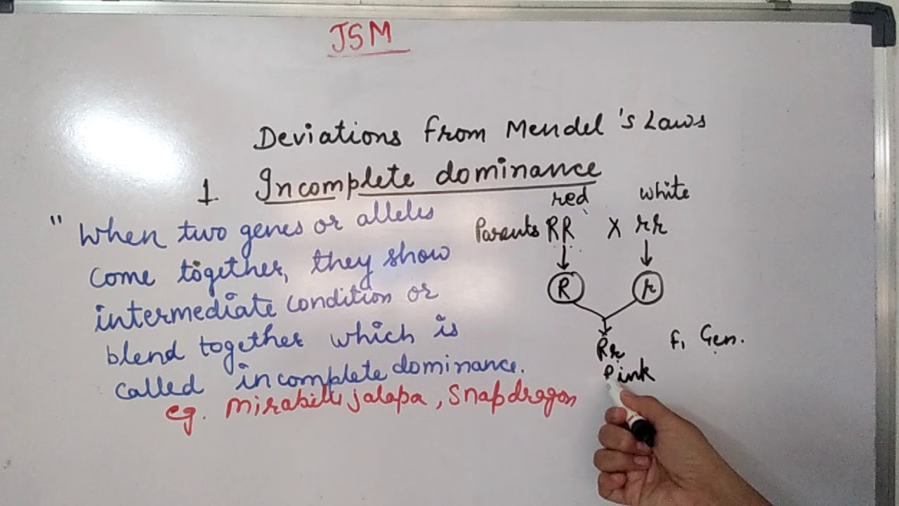 Deviations from Mendel's Law (part-1) Incomplete Dominance