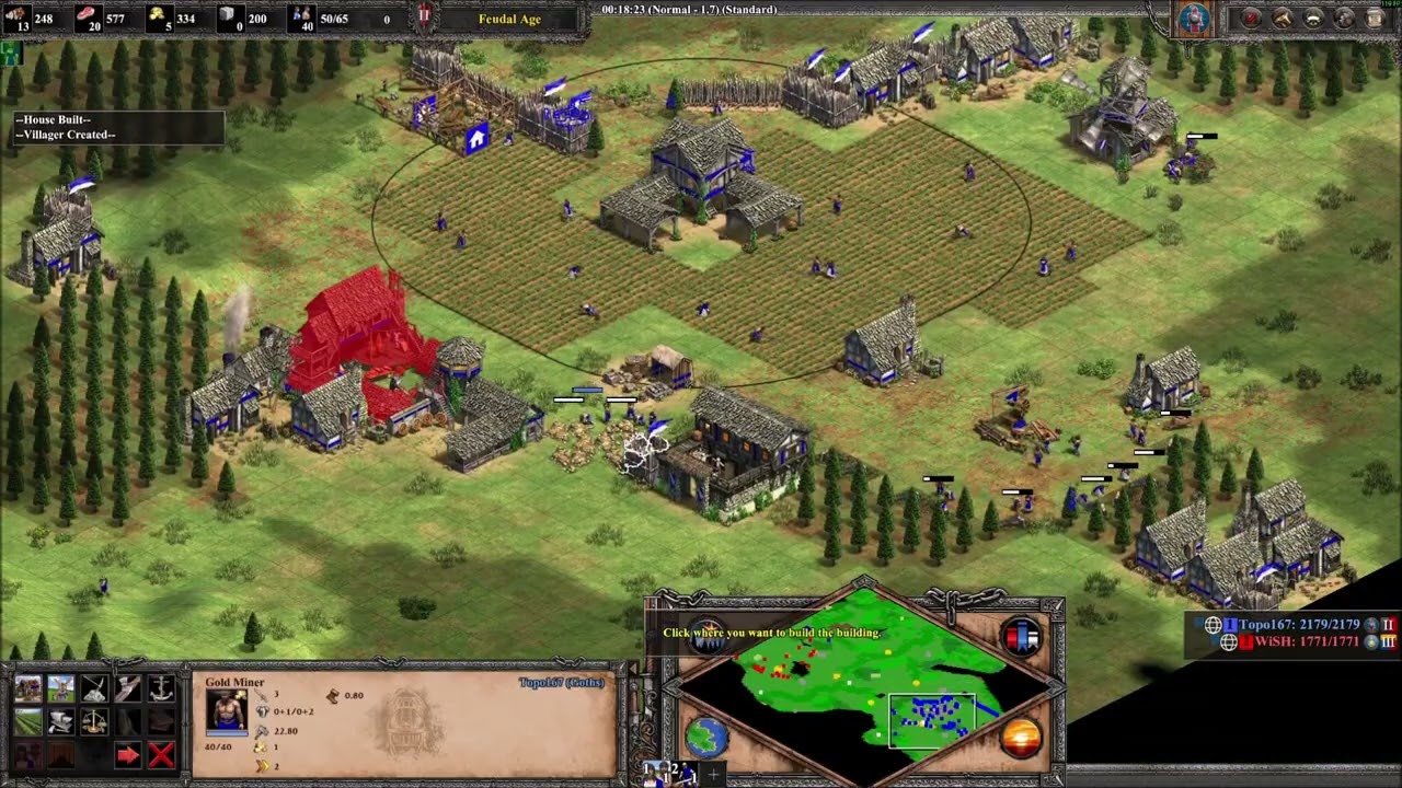 Age of empires 2 de, Goths vs Mongols, 2k Mongols smurf die to goths.