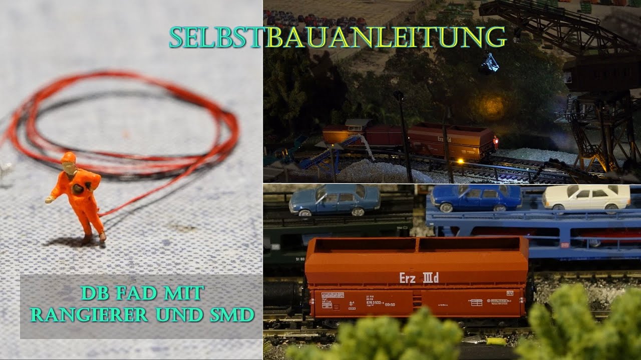 Modelleisenbahn Spur N, Rangierpersonal auf DB Fad Waggon montieren, Selbstbauanleitung