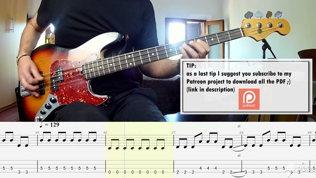 Patti Smith - People Have The Power BASS COVER + PLAY ALONG TAB + SCORE