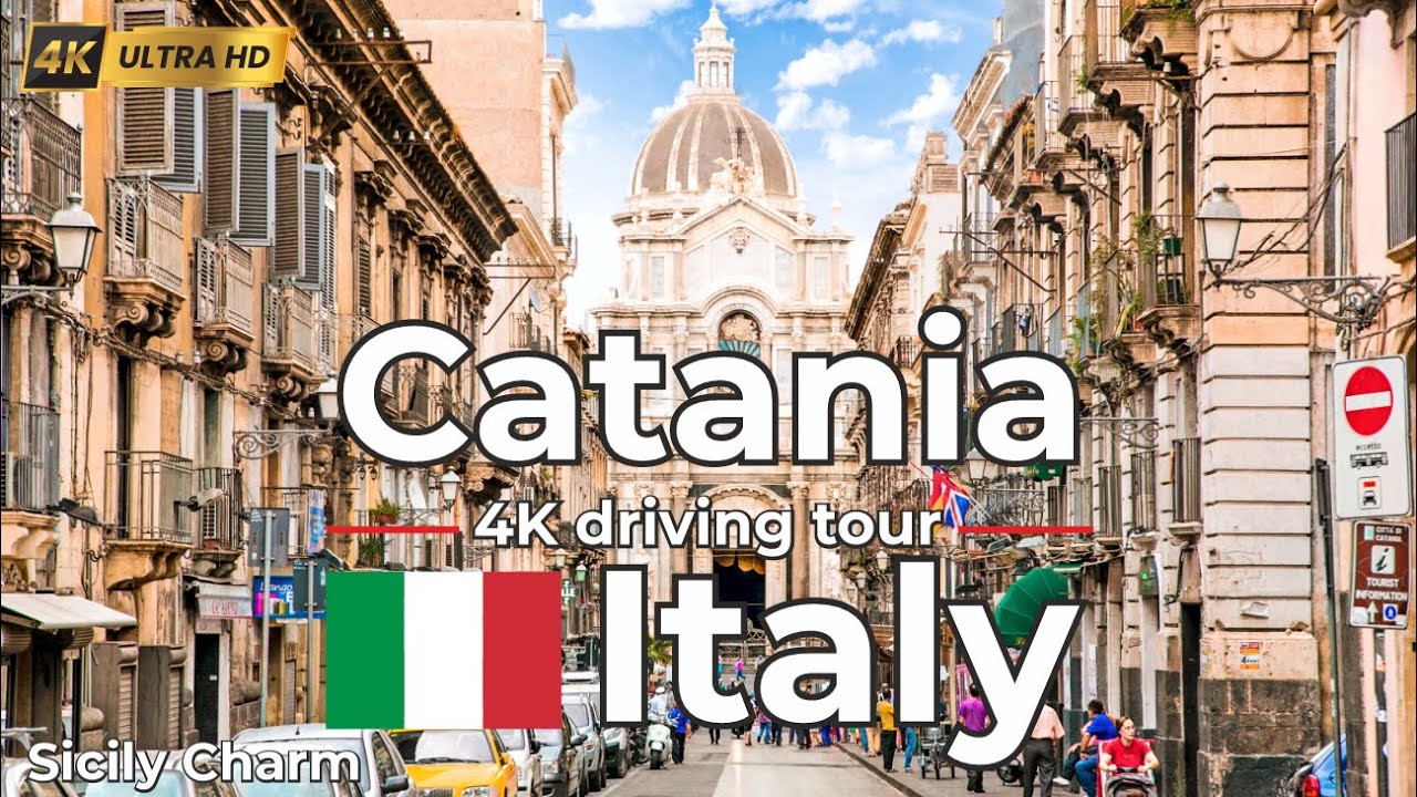 🇮🇹 Катания, ИталияАвтомобильная экскурсия в формате 4K по историческому прибрежному городу Сицилии