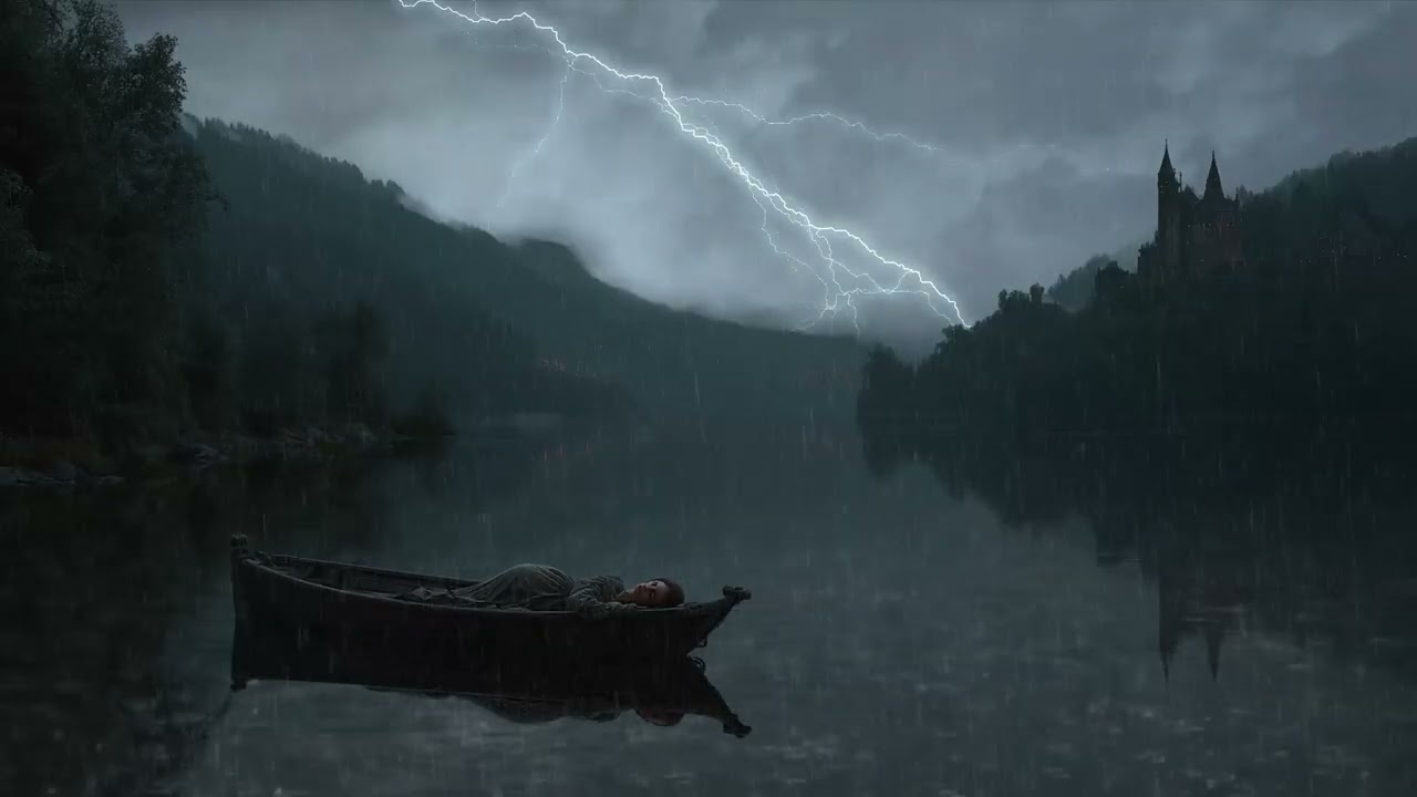 Soothing Rain and Floating Boat - Calm Waters for Meditation and Peaceful Sleep