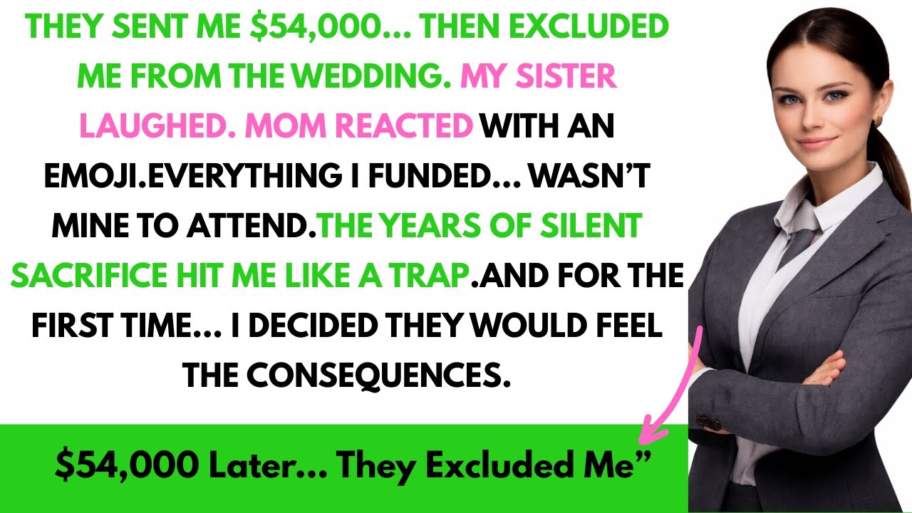 Sister Texted “You’re Not Invited” After I Paid $54,000 for Her Wedding — Mom Just Laughed