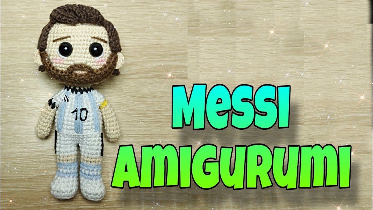 MESSI amigurumi 17cm(patrón tutorial paso a paso) futbolista