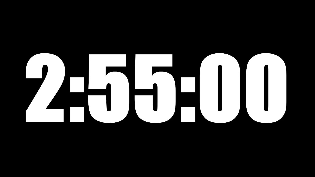 2 HOUR 55 MINUTE TIMER &bull; 175 MINUTE COUNTDOWN TIMER ⏰ LOUD ALARM ⏰