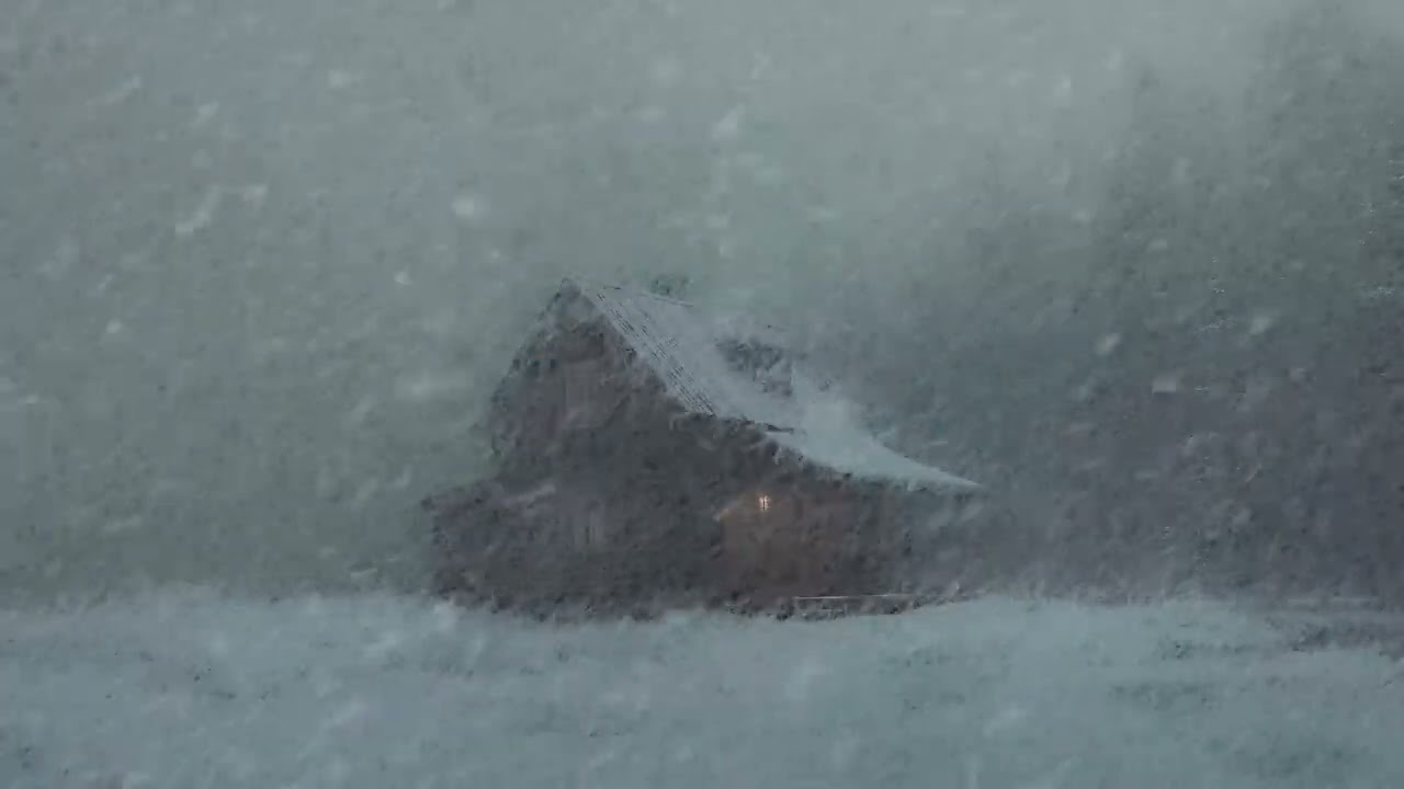Surviving a Brutal Blizzard Inside a Frozen Log Cabin | Howling Winds & Icy Snow Sounds
