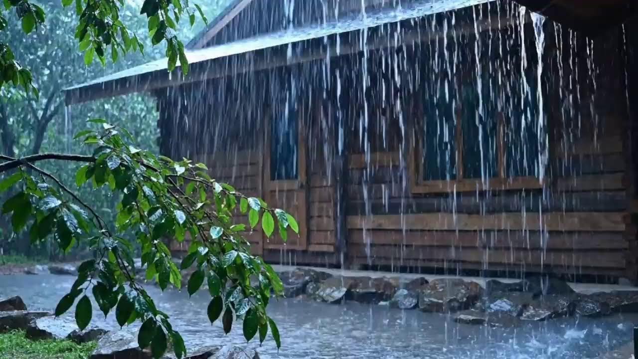 Live Gentle Rain on the Wooden Roof at Night | ASMR for Relaxation