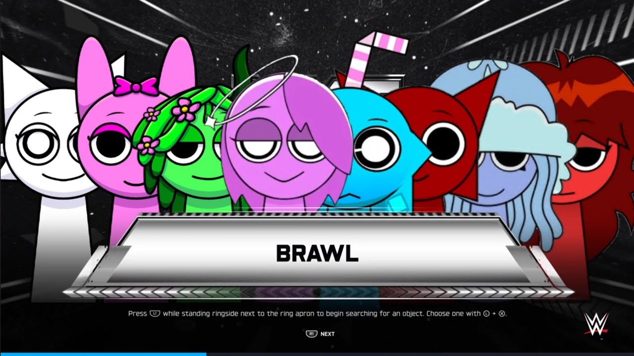 Brawl todos contra todos chicas sprunkis WWE2K25 Sprunki