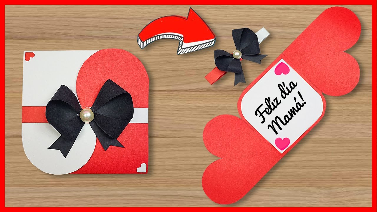 💖Tarjeta corazón para el día de la madre/mujer 🎀 Mother's Day Card Easy 🥰 Especial día de la madre