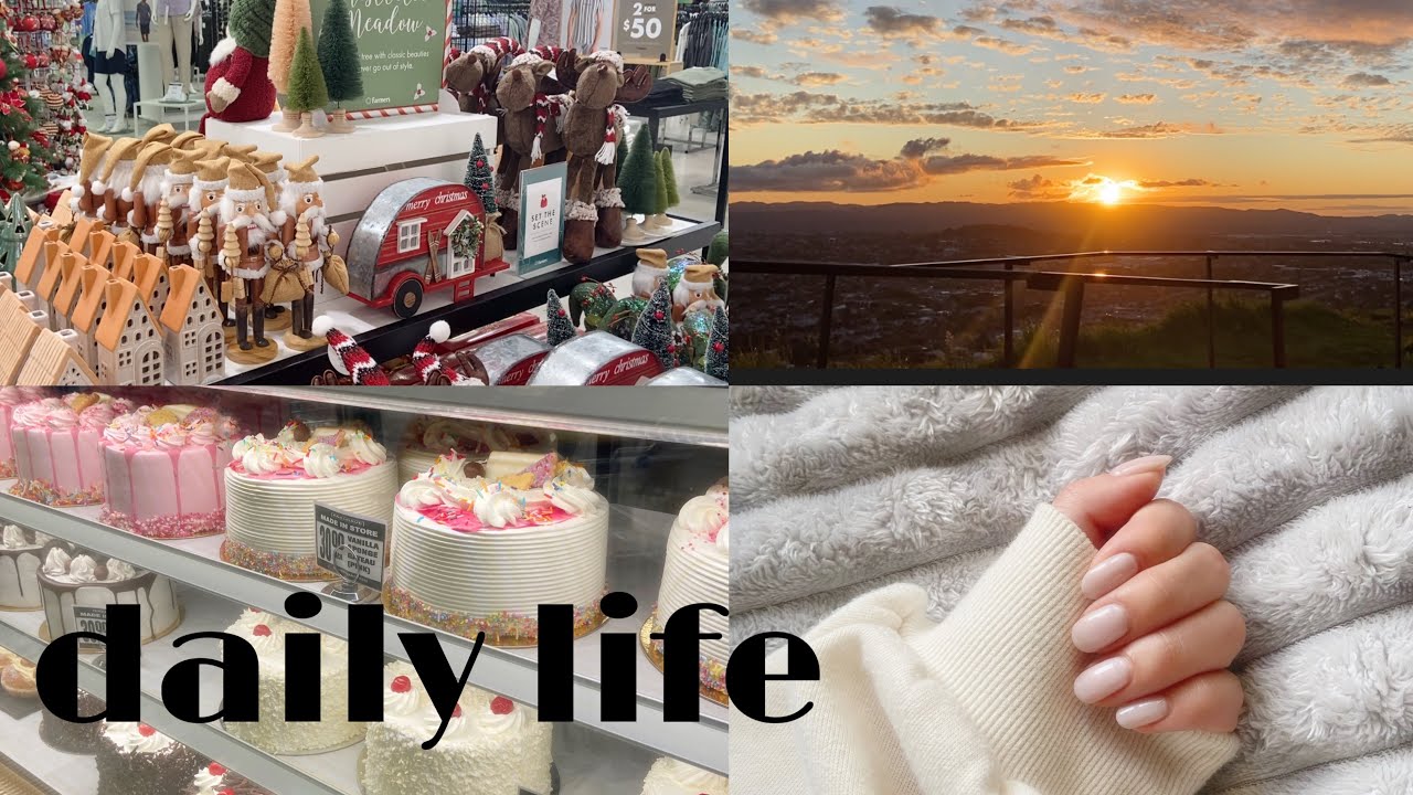 【NZワーホリVlog】2ヶ月目の日常🌿ネイル・クリスマス準備・友達と夕日｜ニュージーランド生活