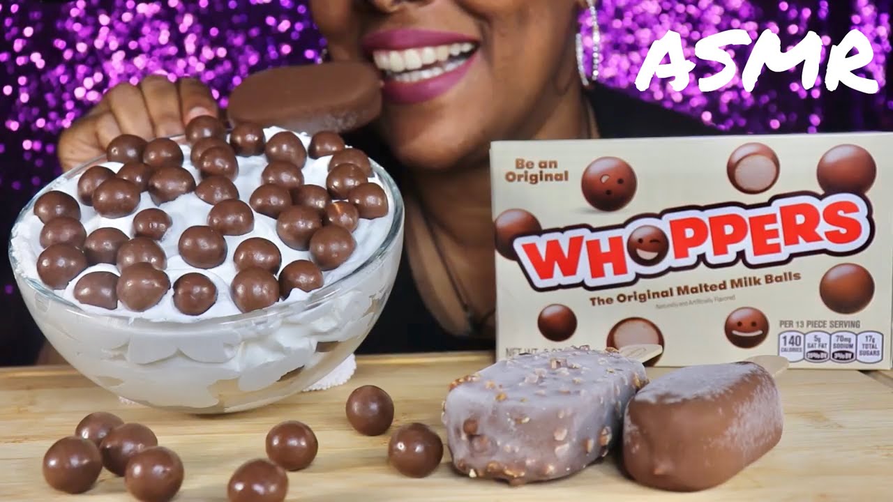 ASMR: MAGNUM BARS, HAAGEN DAZS, & WHOPPERS DIPPED IN WHIPPED CREAM (NO TALKING) REAL EATING SOUNDS