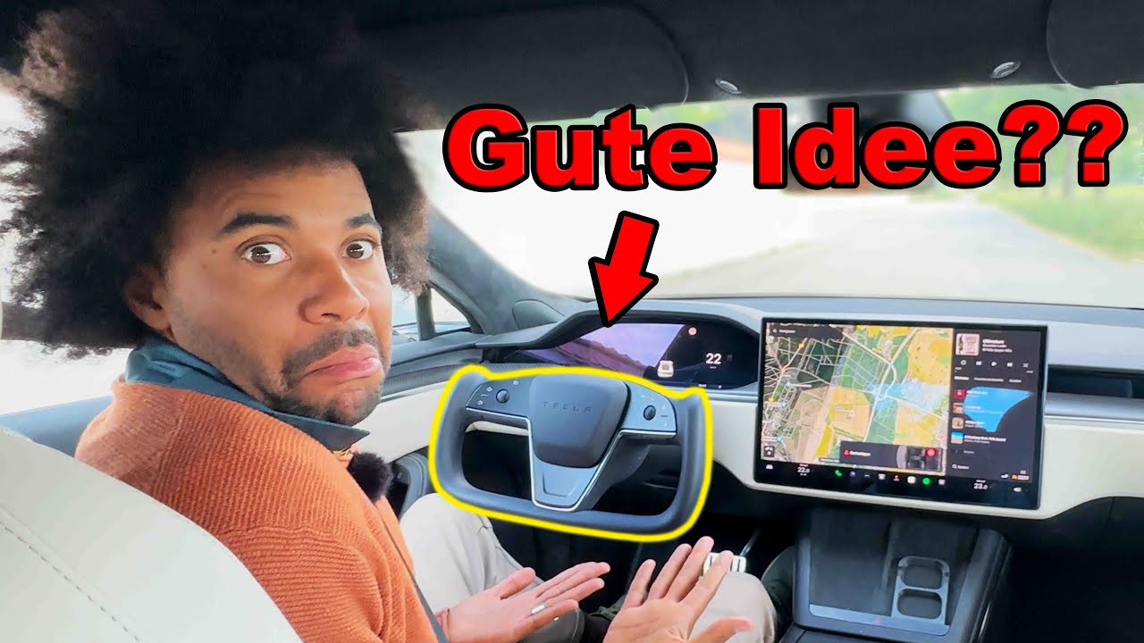 Wie wird der 1020 PS Tesla Roadtrip nach Portugal mit halben Lenkrad?🤓