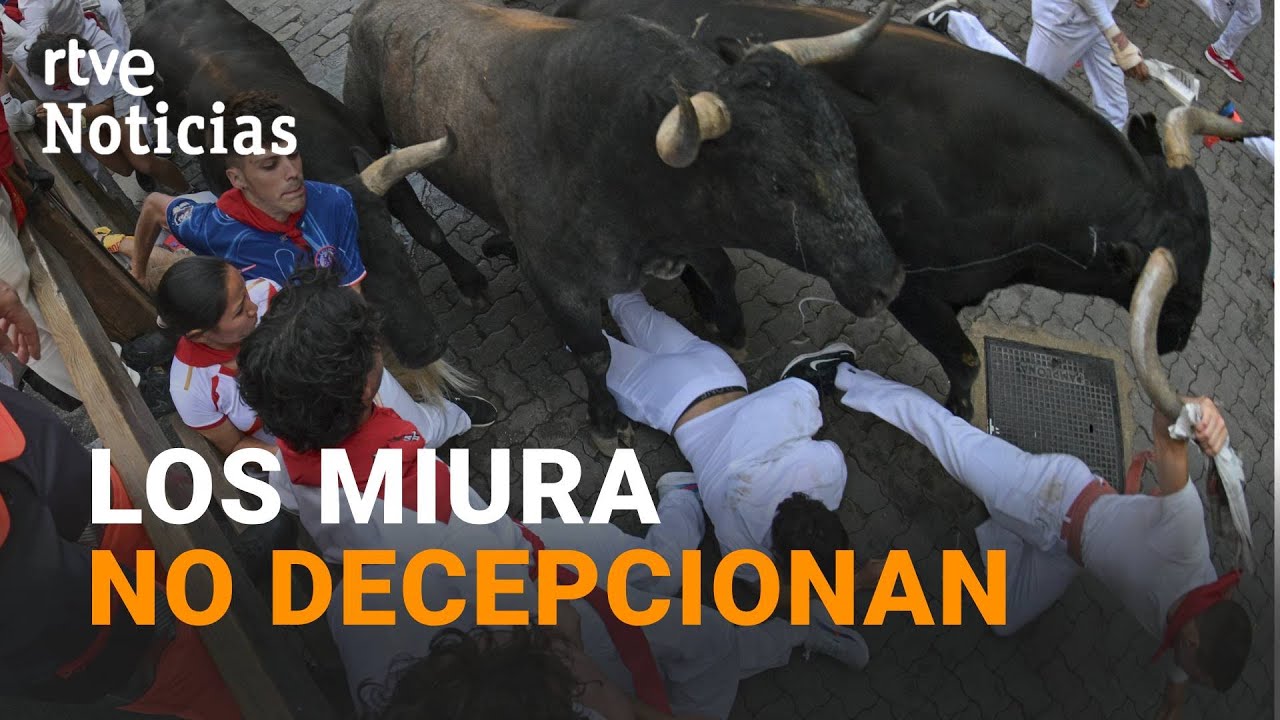 SAN FERMÍN 2025: LOS MIURA protagonizan este OCTAVO ENCIERRO, el ÚLTIMO y MÁS VELOZ | RTVE