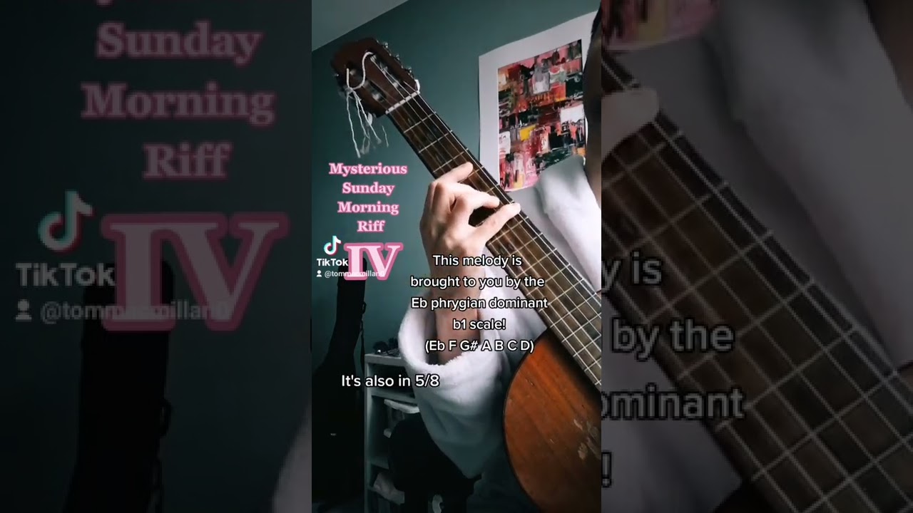 Mysterious Sunday Morning Riff IV #guitar #guitarist #musictheory#chords#harmony #modes #phrygian