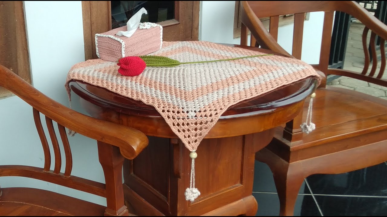 Taplak Meja Rajut Dengan Granny Square, Simple dan Cantik