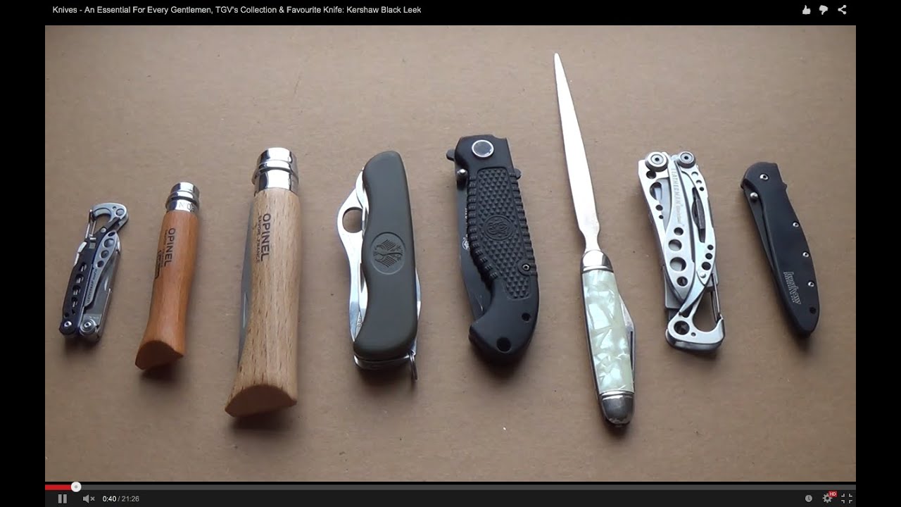 Knives - An Essential For Every Gentlemen, TGV's Collection & Favourite Knife: Kershaw Black Leek