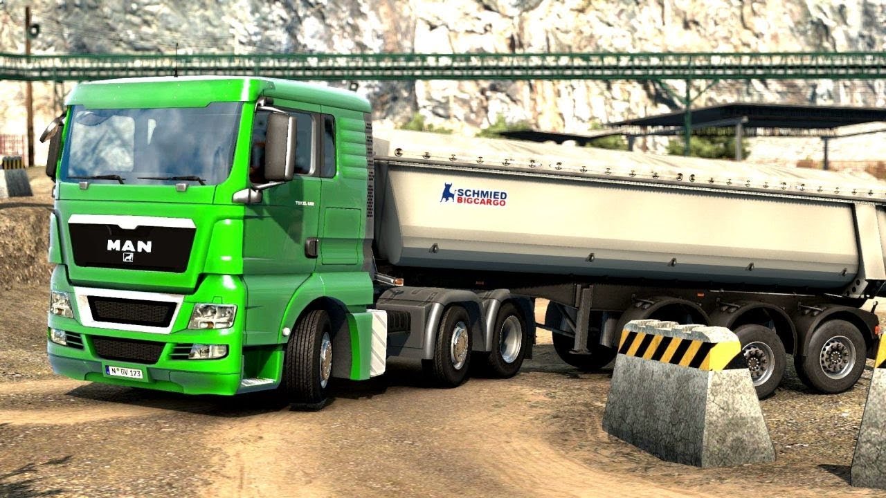 Euro Truck Simulator 2 - MAN TGX Picking Up 20 Tons of Stones