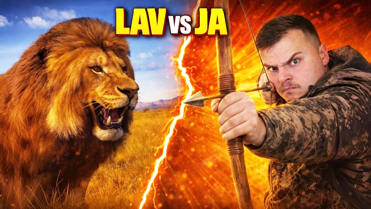 SAM PROTIV LAVA… SAMO LUK I STRIJELA! 😱🦁 @DjuraFrizura