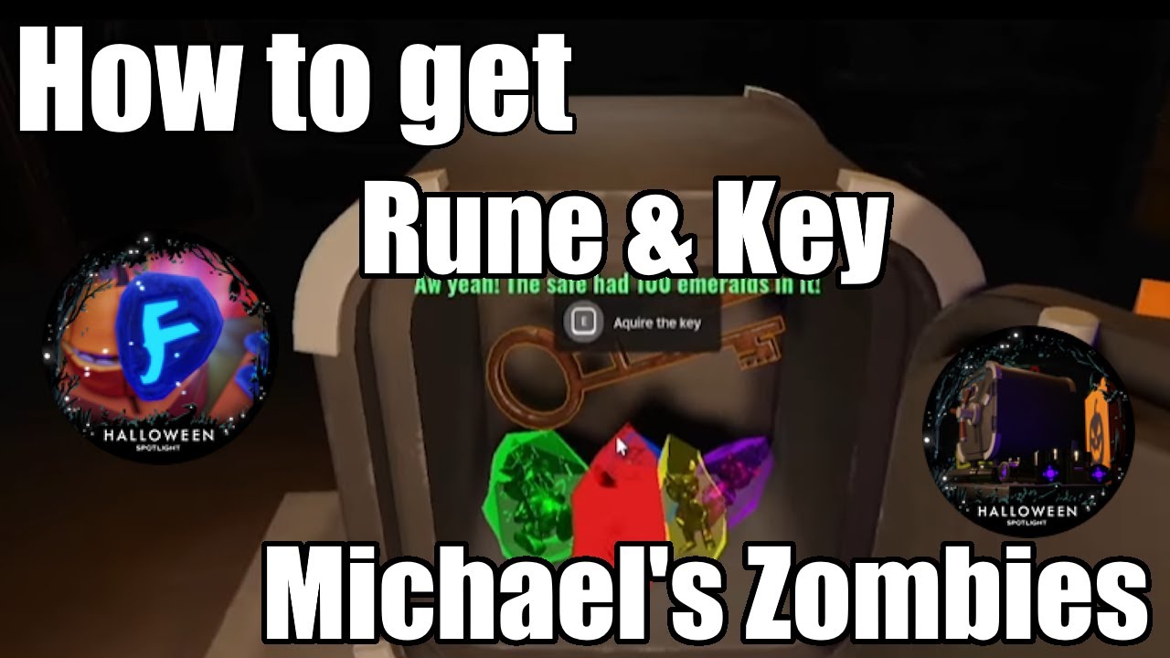 How to get the Rune & Key in Michael's Zombies | Halloween Spotlight | CODE OR ALL STEPS