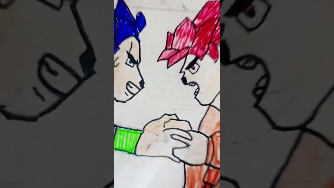 my new dragon ball z drawing vegito,goku vs vegeta ,gogeta, black goku and goku